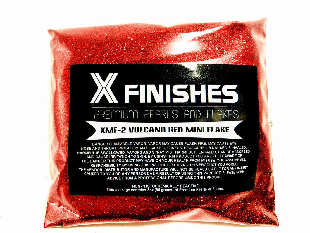 X Finishes Volcano Red Mini Flake 85g/3oz Pack