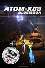 Load image into Gallery viewer, ATOM X88 BLUEMOON LVLP Professional Spray Gun 1.3 and 1.4 TIP Combo - Solvent/Waterborne + FREE GunBudd Ultra Lighting System
