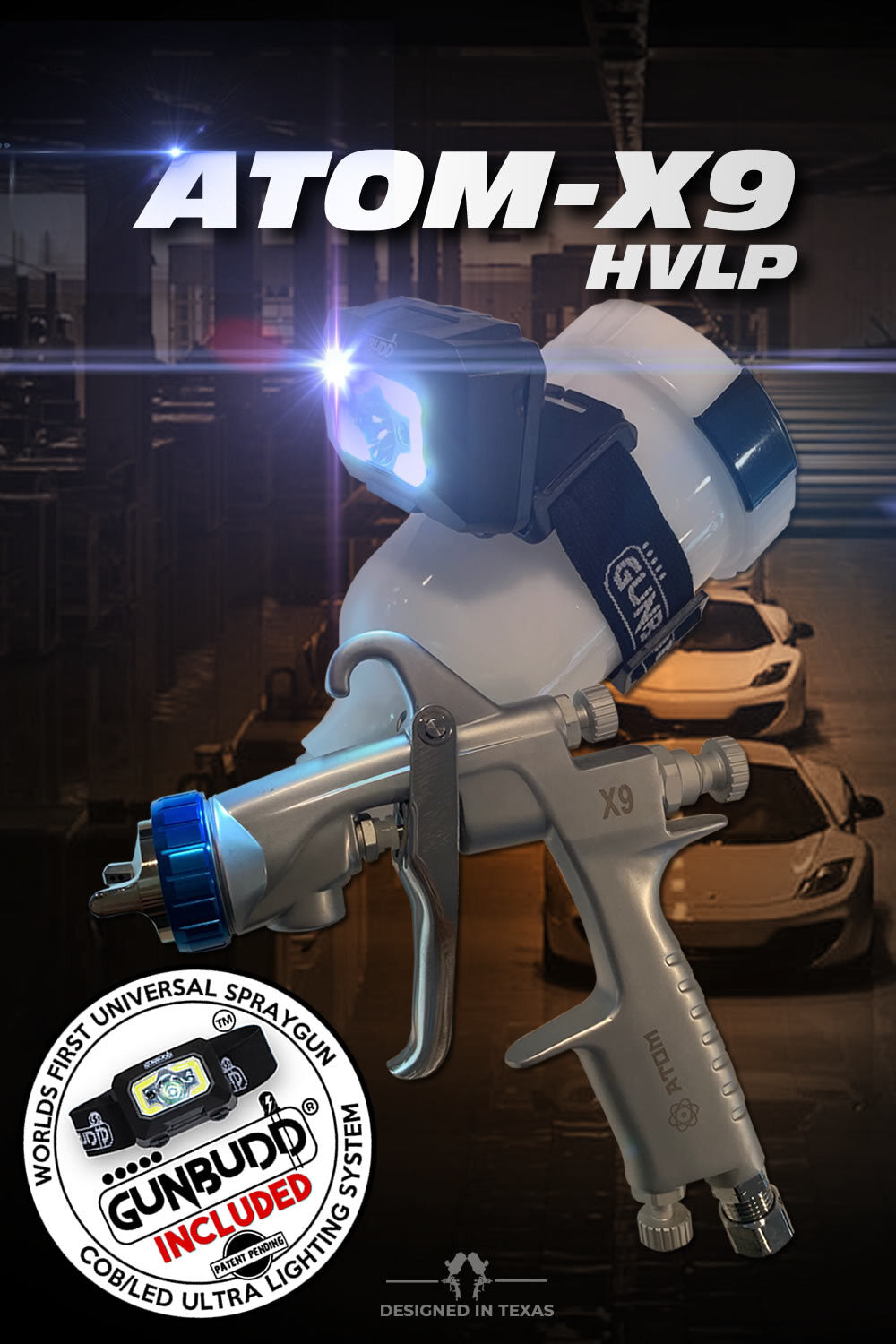 ATOM Mini X16 Professional Mini Spray Gun HVLP w/ GunBudd® Ultra Light –