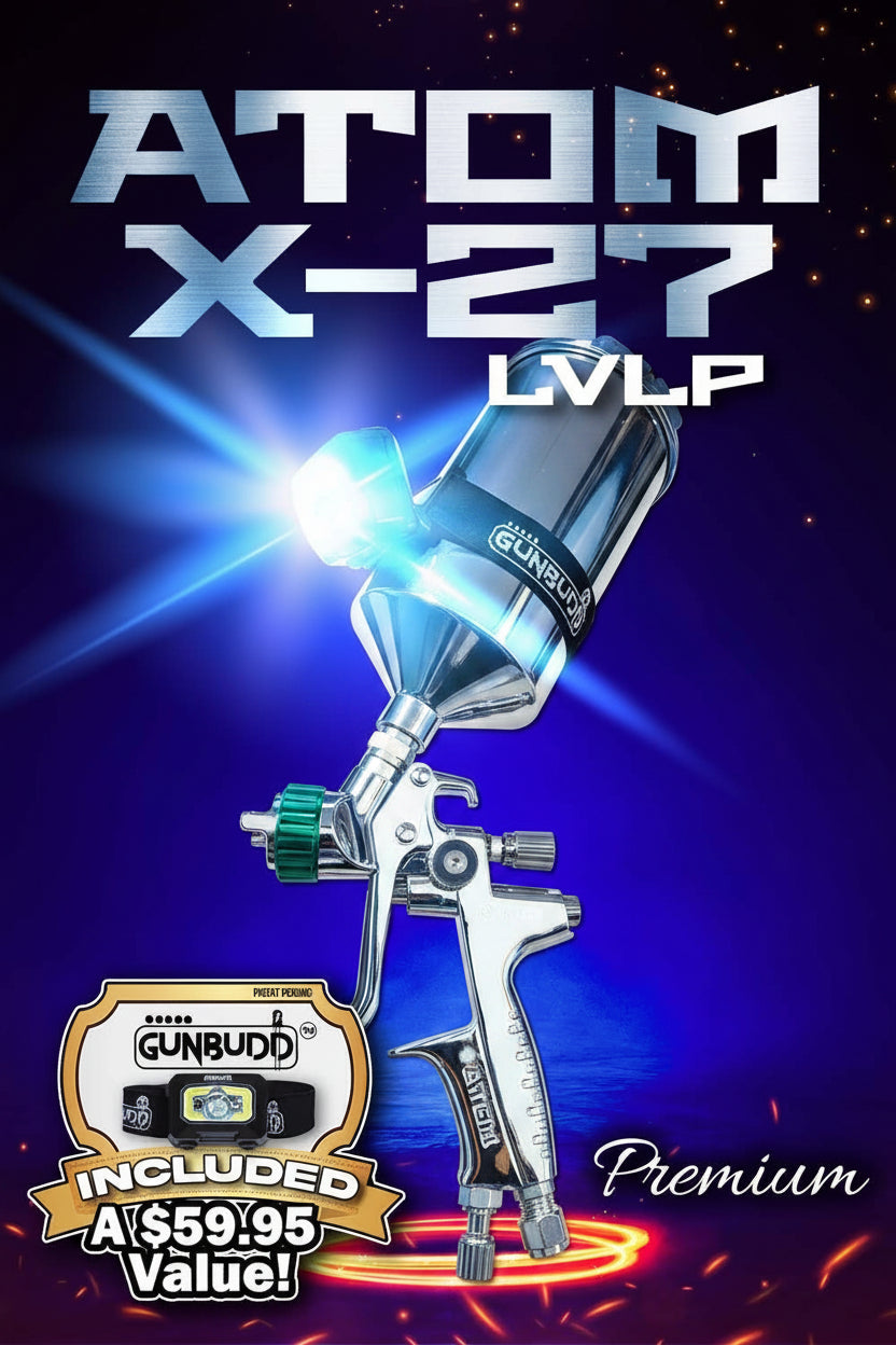 ガリウムGALLIUM SUPER WET GIGASPEED MAXFLUOR ATOM X27 Professional Spray Gun 1.3 Chrome - MP LVLP Solvent